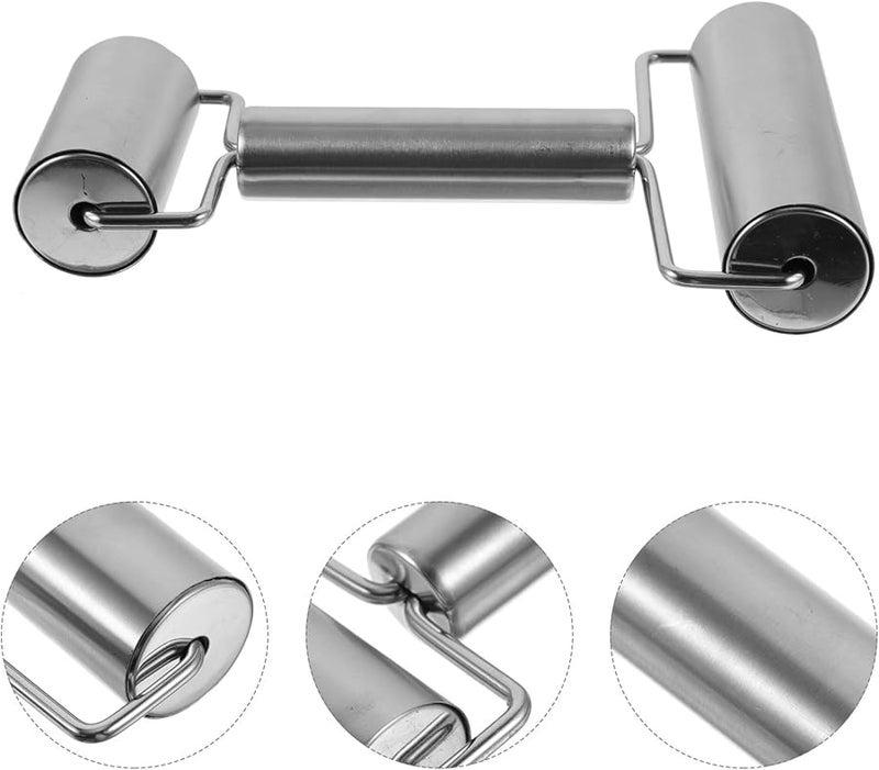 Stainless Steel Rolling Pin Double Ended Dough Roller 155g for Baking Noodles - Image 3